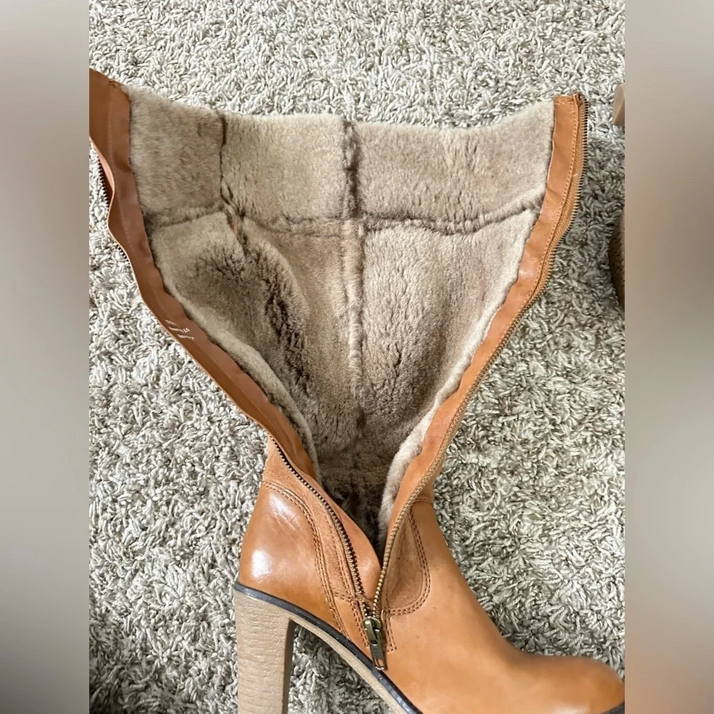 Johnston & Murphy Jamie Shearling Faux Fur Lined Knee High Heeled Winter Boots 7